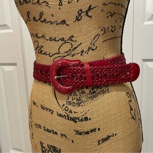 Cole Haan Red Woven Belt